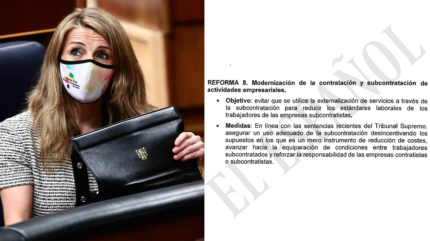 Yolanda Díaz, ministra de Trabajo y Economía Social, en el Congreso.