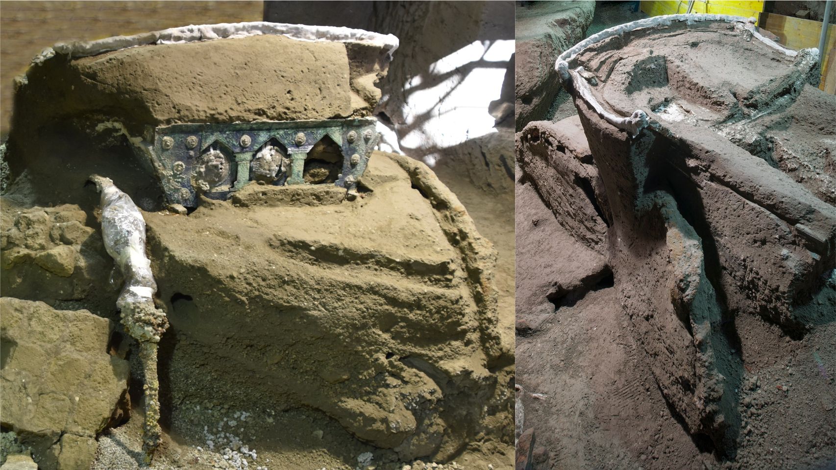 El excepcional carro hallado en Pompeya.