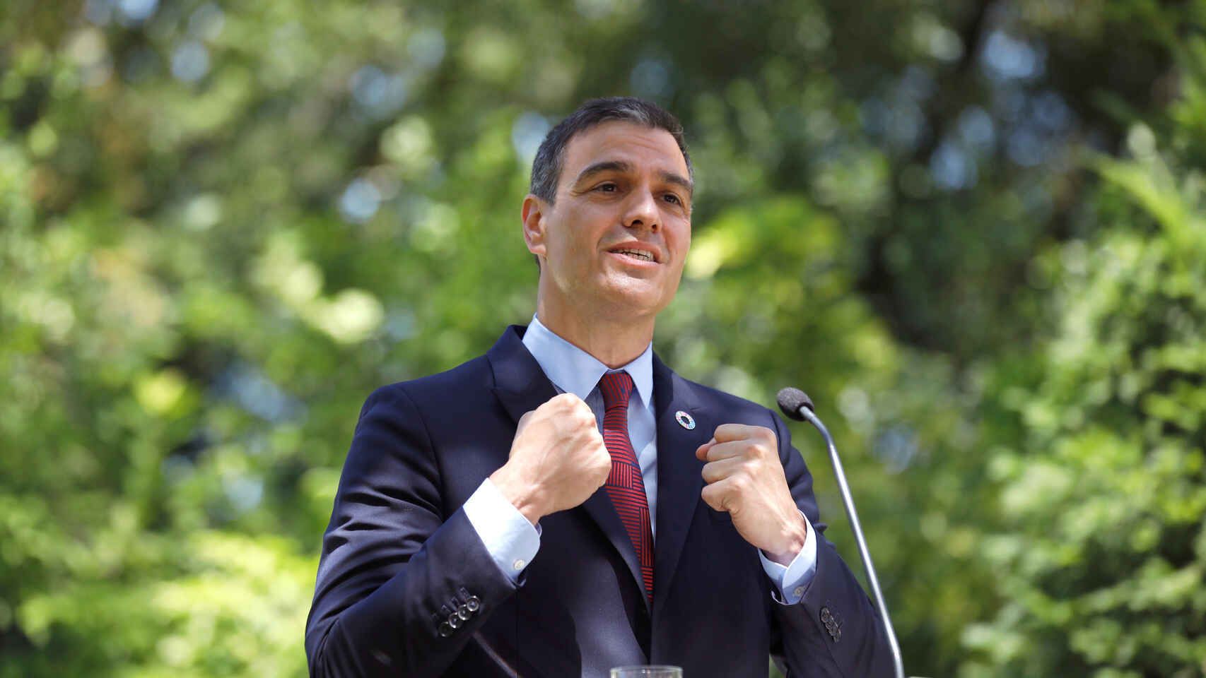El presidente del Gobierno, Pedro Sánchez, en una rueda de prensa.