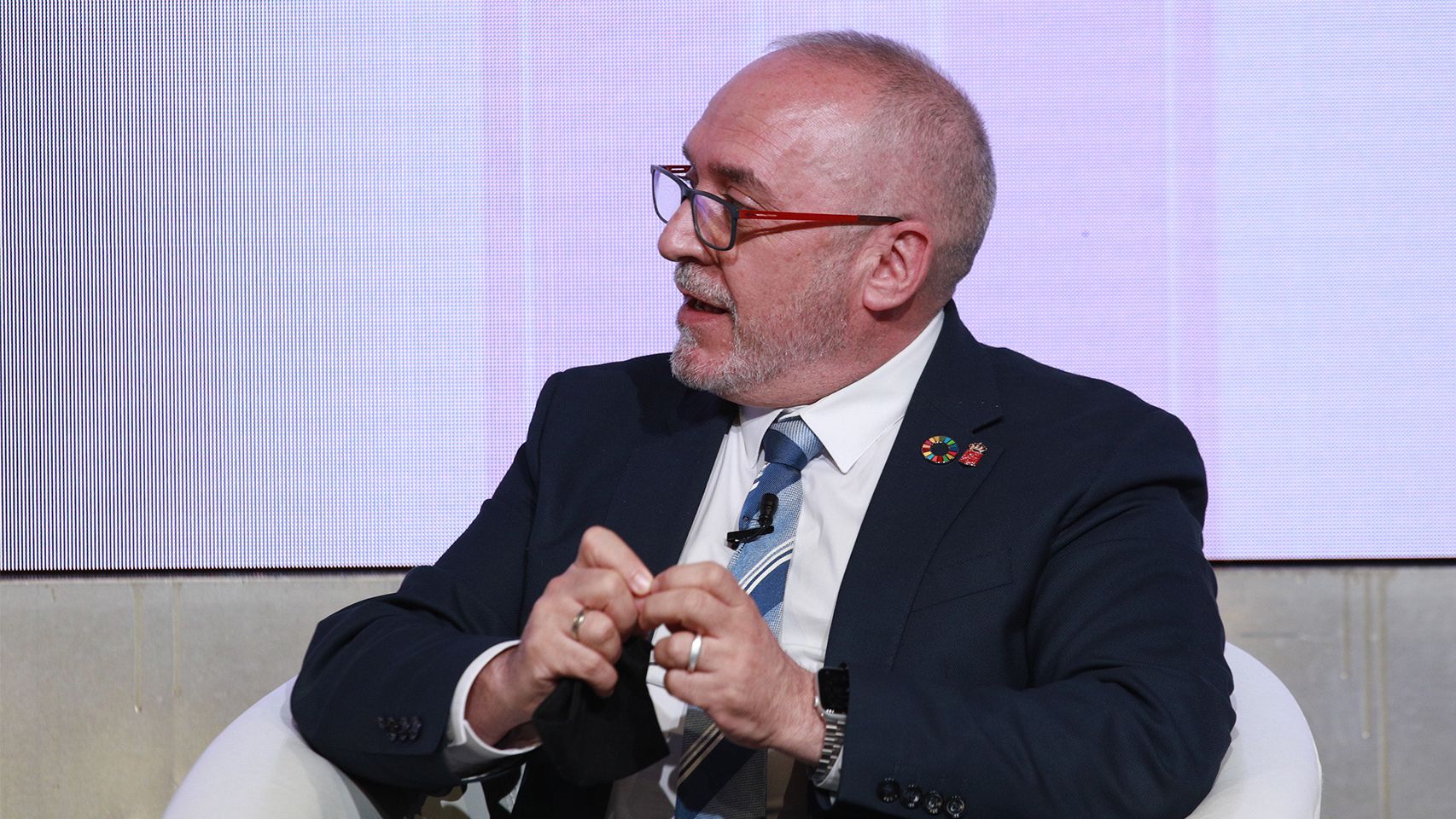 Juan Cruz Cigudosa, consejero de Universidad, Innovación y Transformación Digital del Gobierno de Navarra, en la primera jornada del 'Wake up, Spain!'.