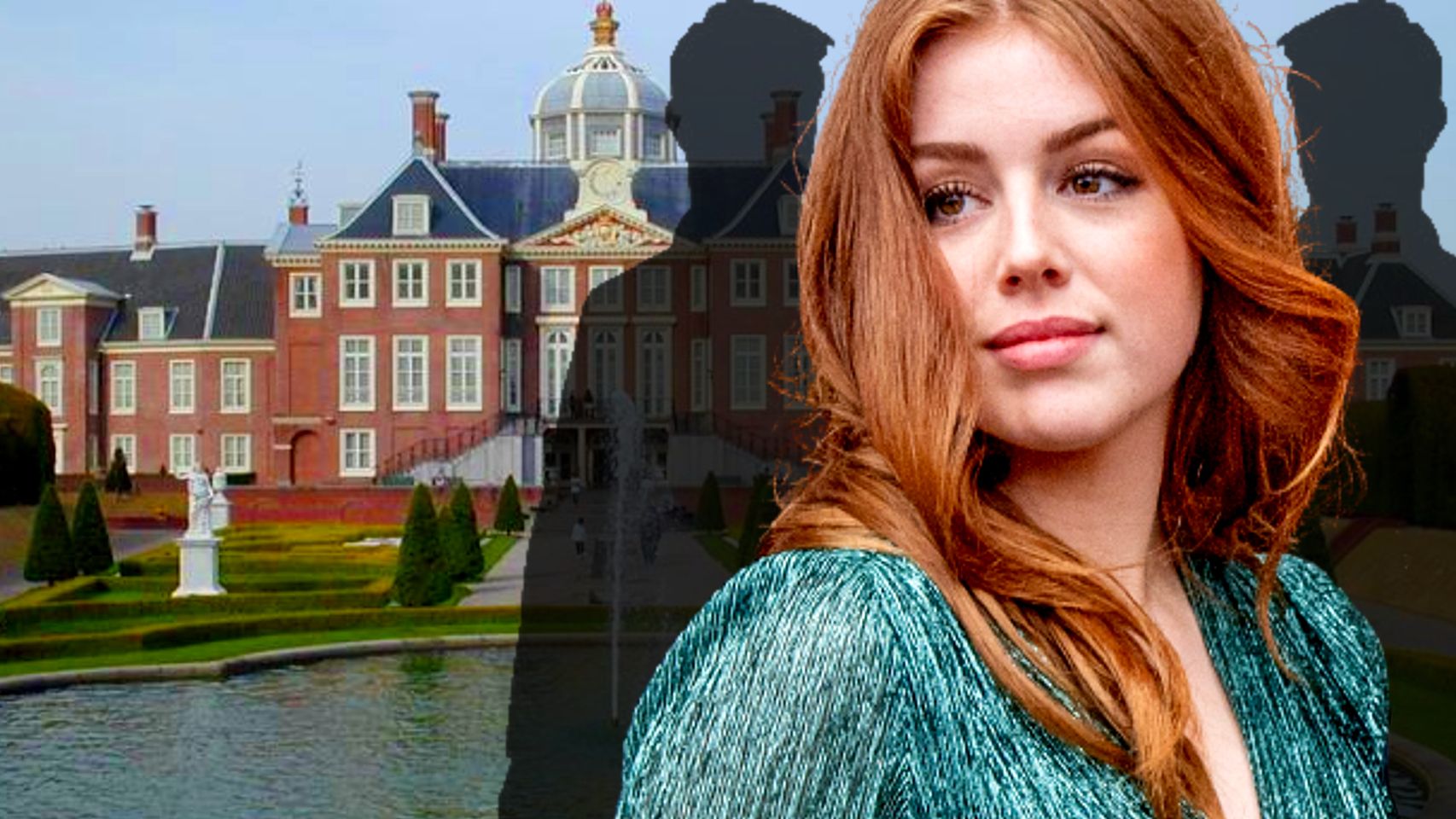 Alexia de Holanda, junto al palacio familiar Huis ten Bosch, en un montaje de Jaleos.