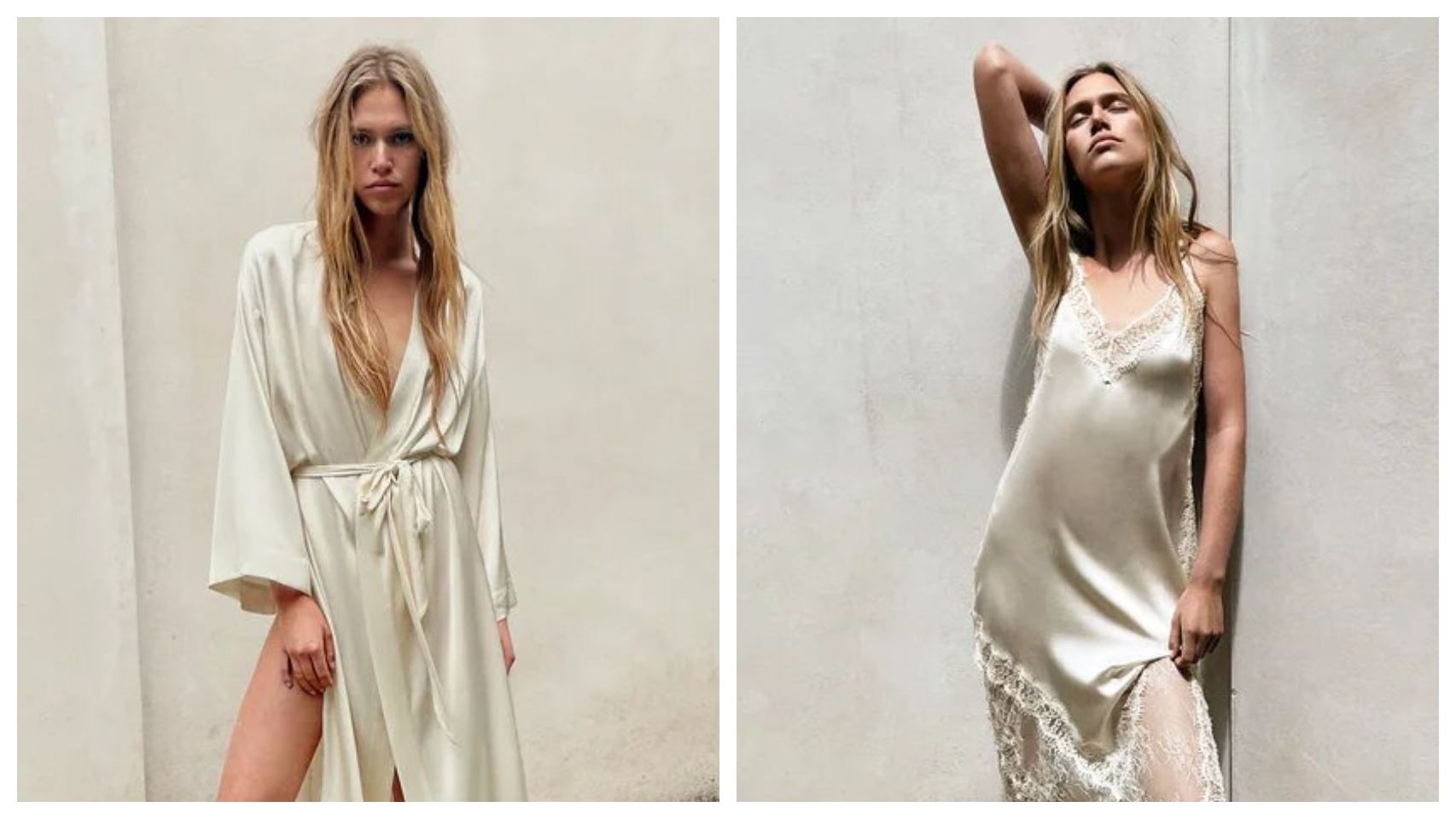 Dos de los diseños de la colección nupcial de Zara.
