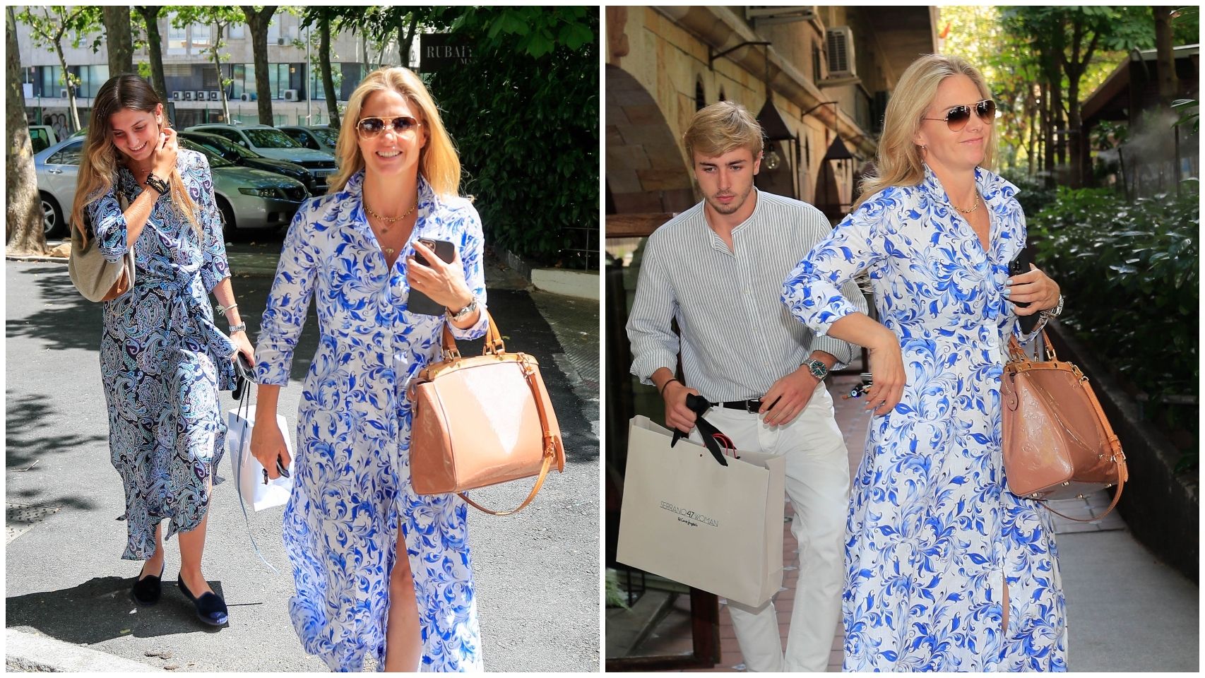Genoveva Casanova, junto a sus hijos, en los alrededores del restaurante.