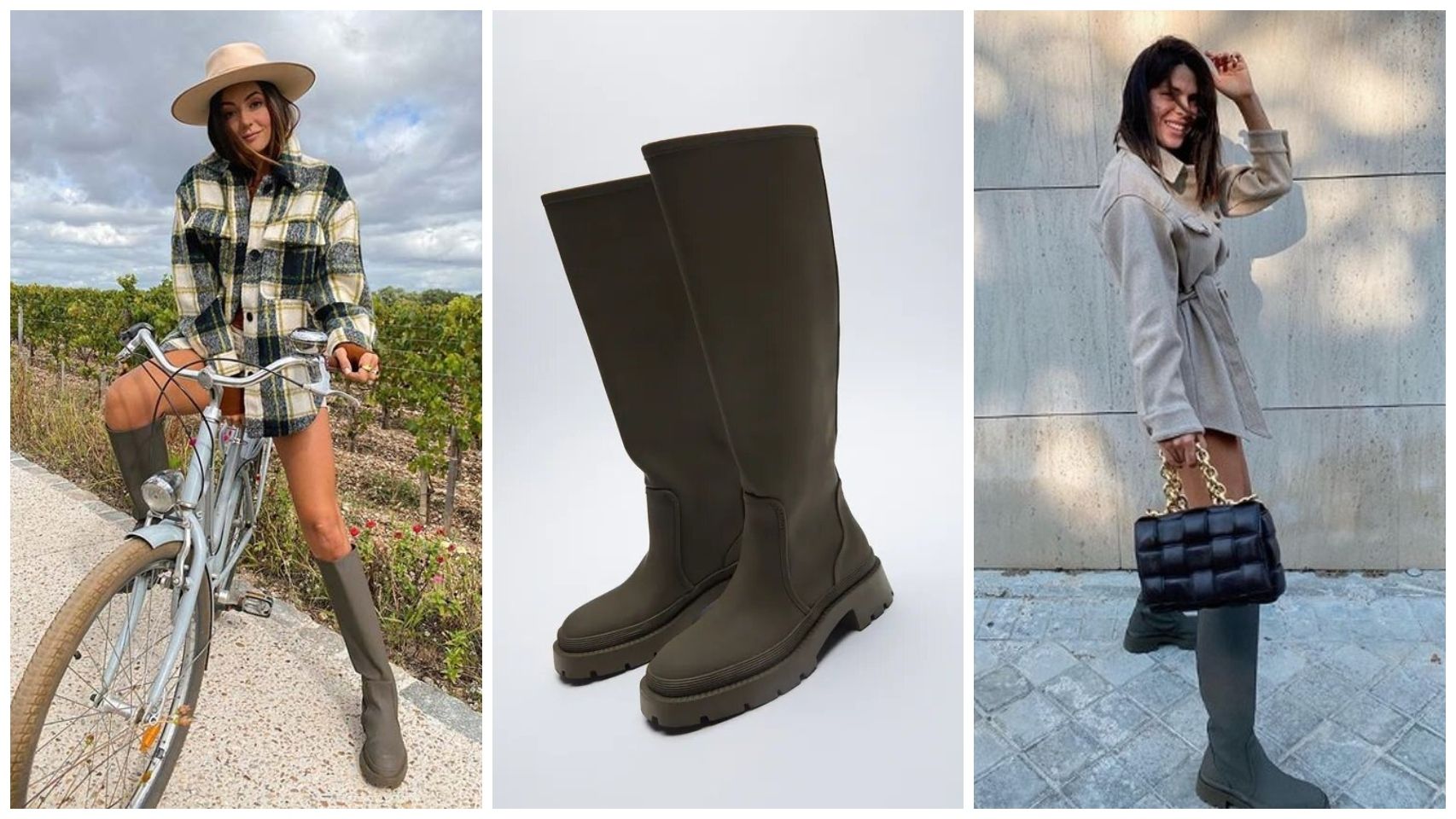 Aretha Fuster y Laura Matamoros luciendo las botas de agua de Zara, en 2020.