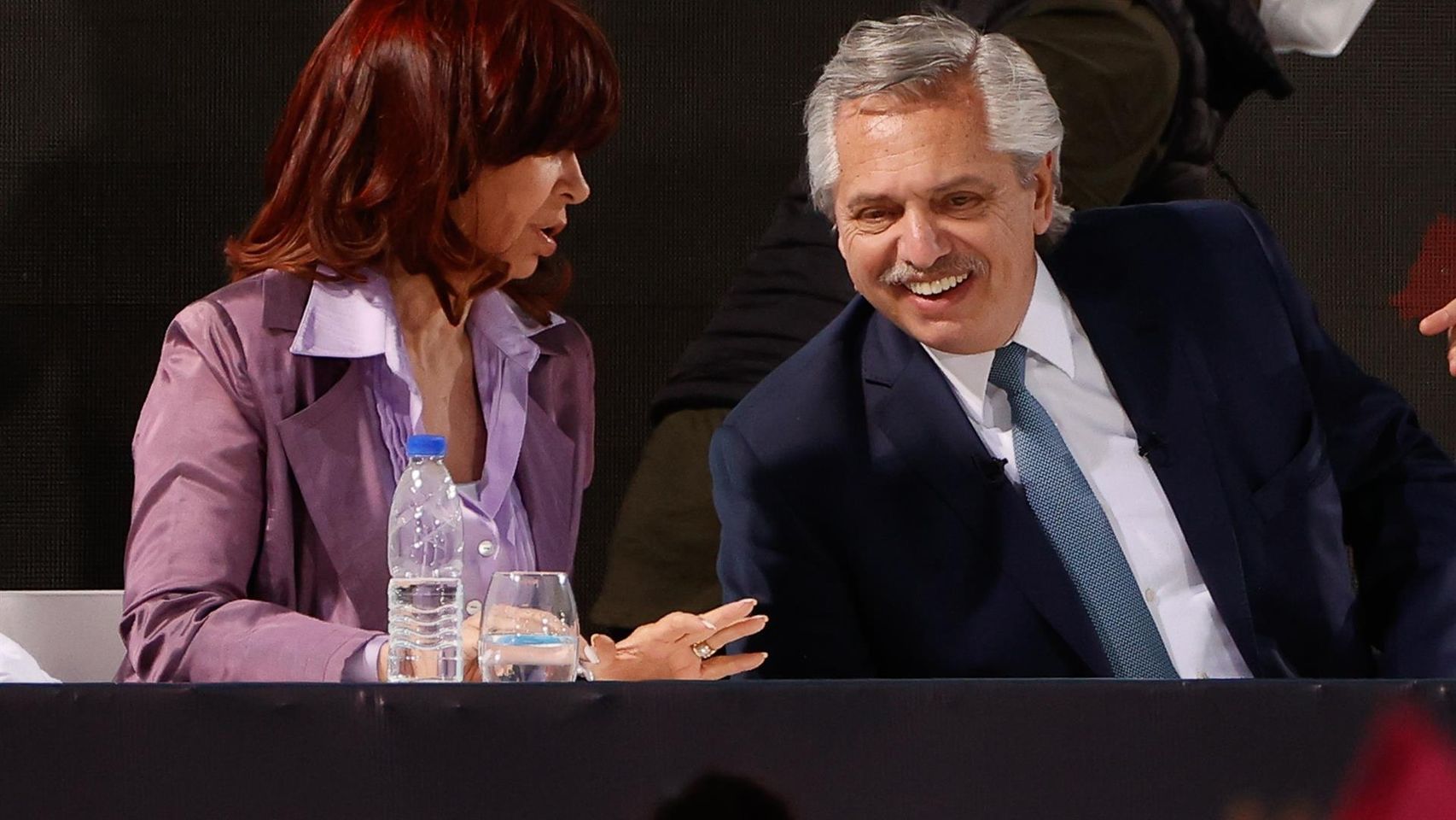 El presidente de Argentina, Alberto Fernández, y la vicepresidenta Cristina Fernández de Kirchner, en un acto de campaña.
