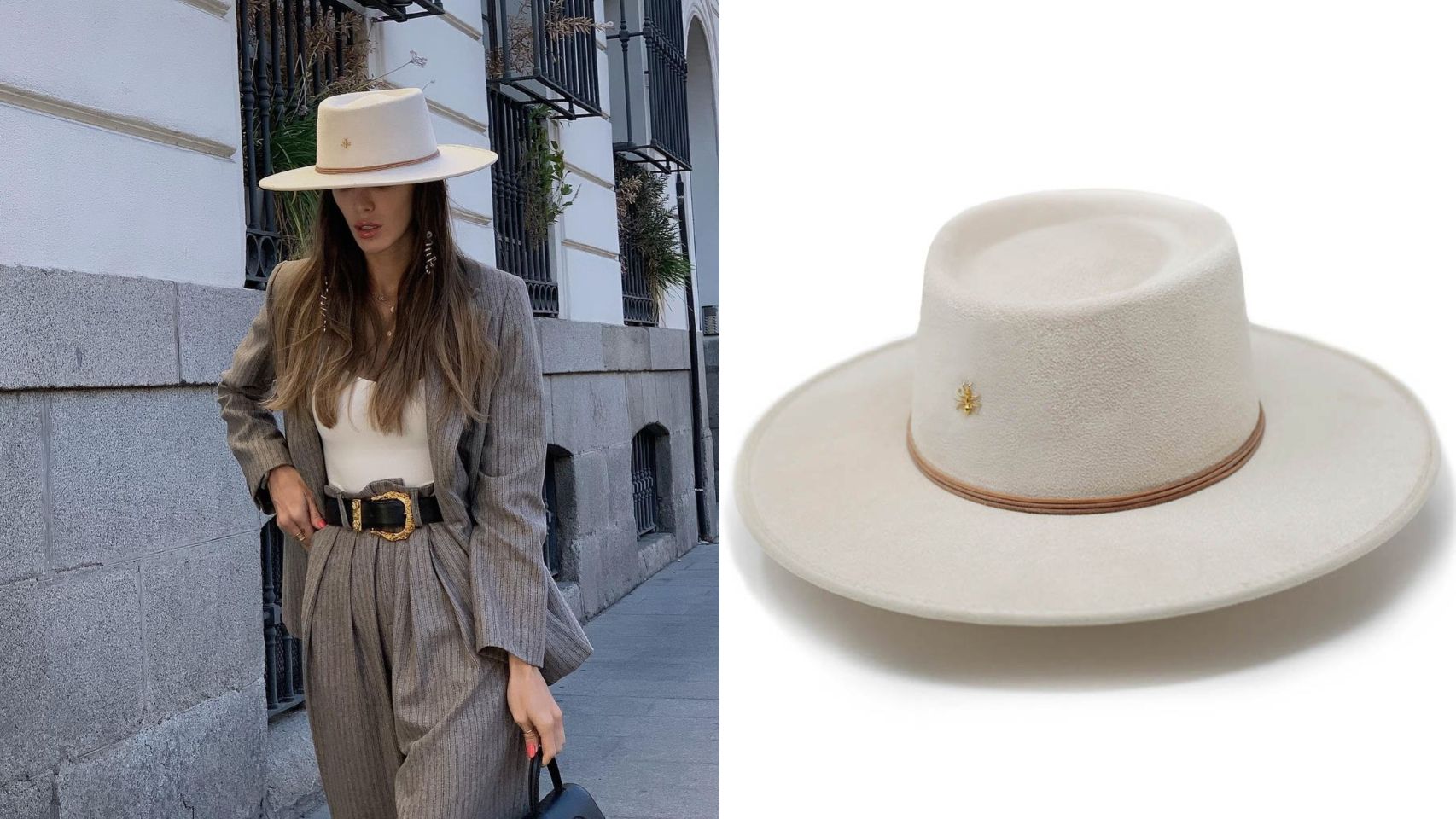 Marta López Álamo con el sombrero blanco que se compró en su último viaje a Tulum, México.