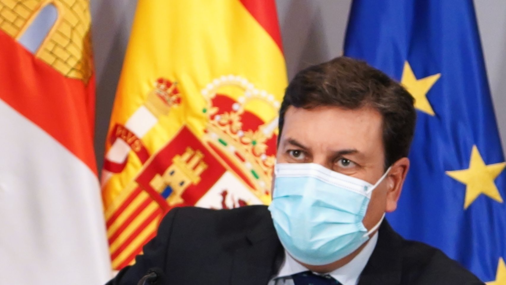 El portavoz del Ejecutivo regional, Fernández Carriedo, en un momento de la rueda de prensa psoterior el Consejo de Gobierno