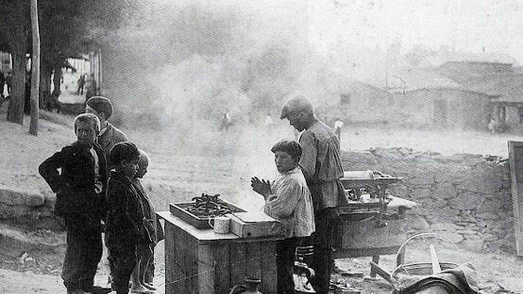 Foto antigua del barrio o suburbio Los Alambres