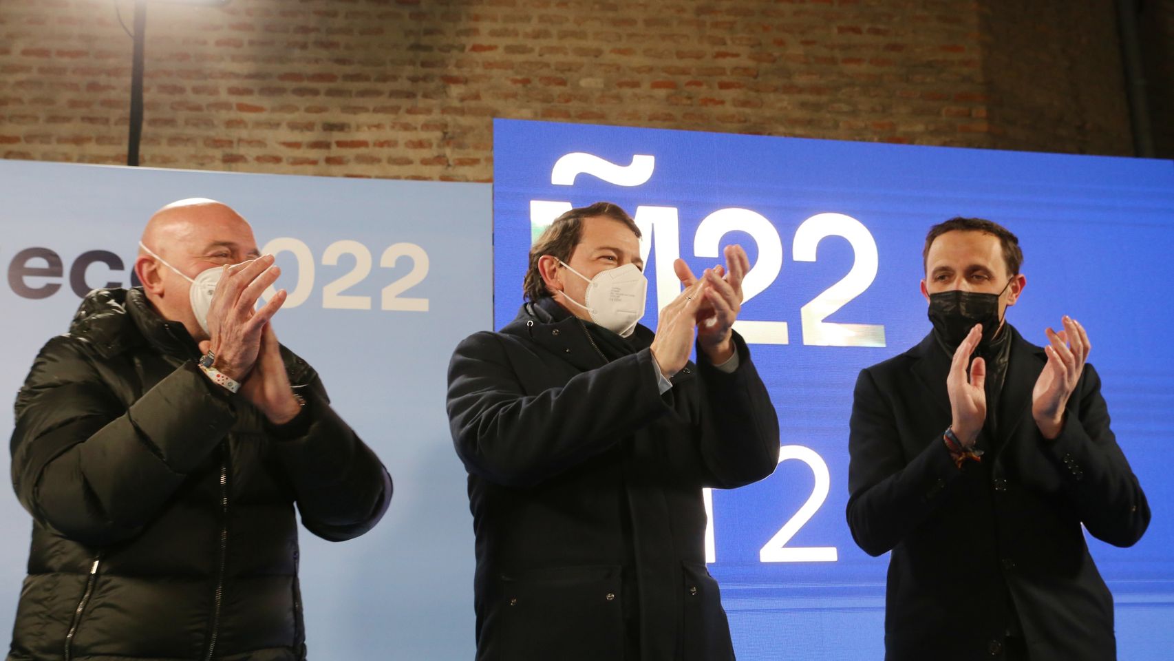 Mañueco junto a Conrado Íscar y Jesús Julio Carnero en el inicio de campaña del PP