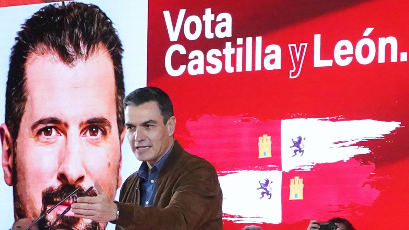 Pedro Sánchez durante el mitin de campaña celebrado en Burgos/Ical