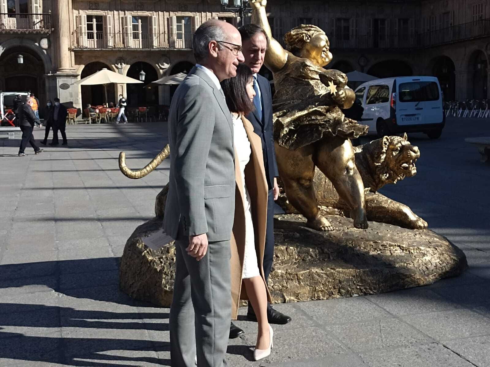 Javier Iglesias, en un acto esta mañana en la Plaza Mayor