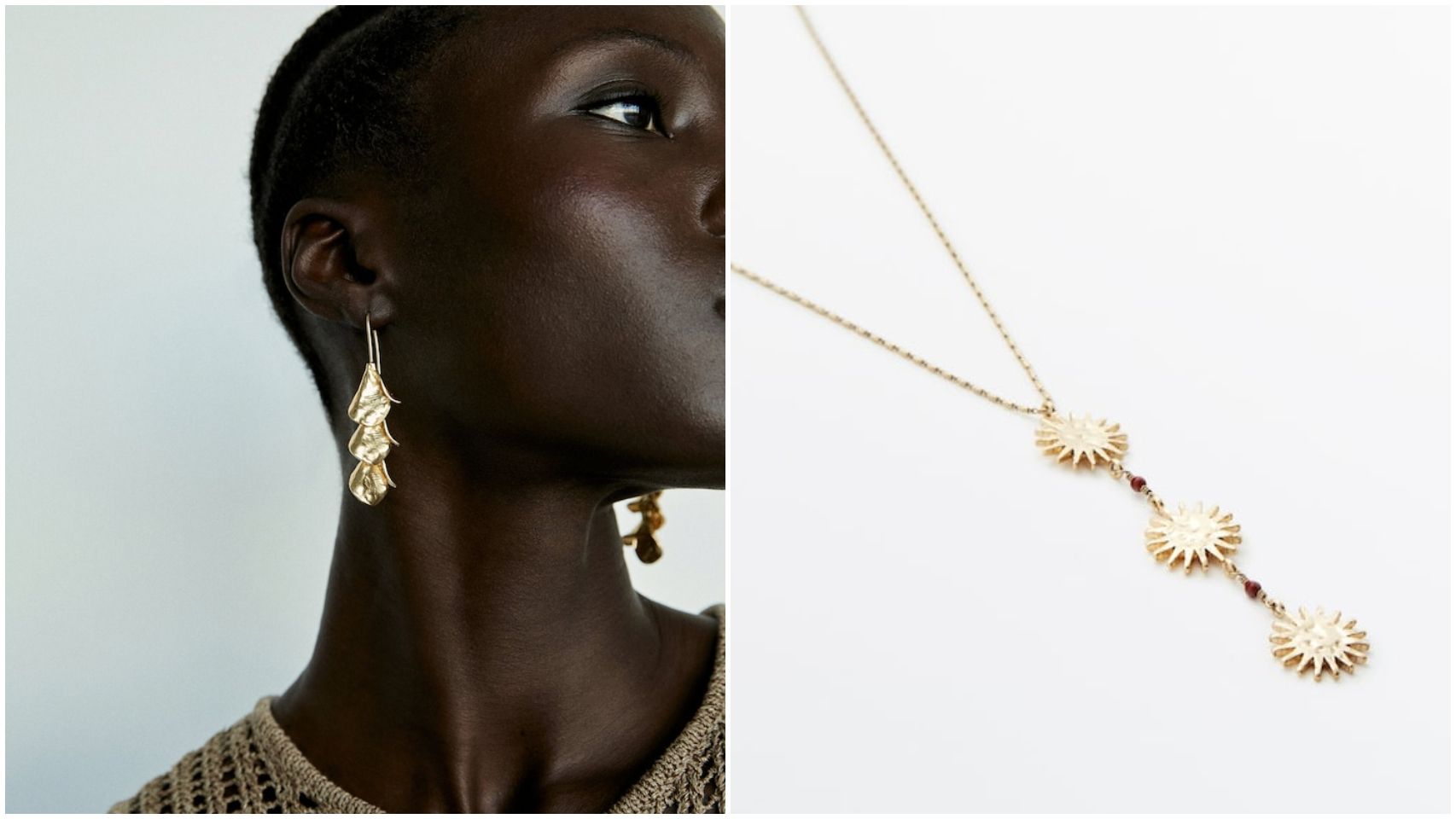 Pendientes y colgante de la nueva colección de bisutería de Massimo Dutti.