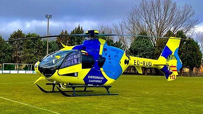 Helicóptero sanitario que tuvo que acudir al rescate