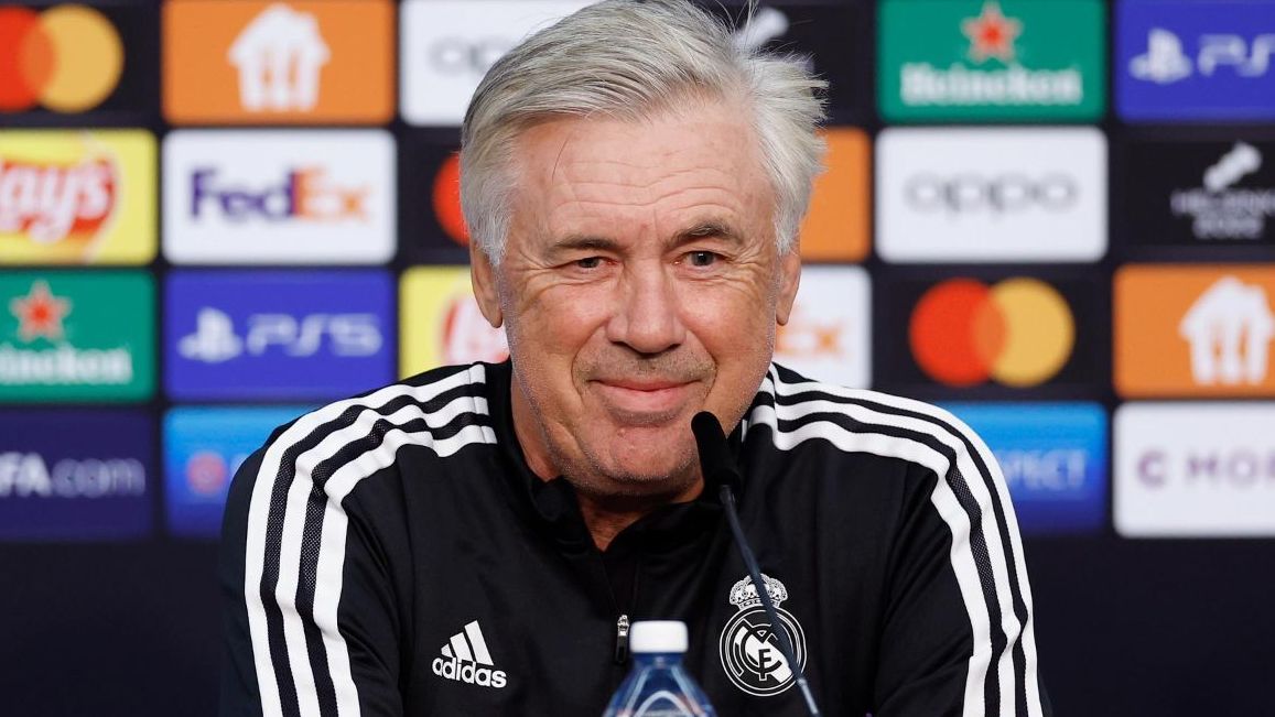 Carlo Ancelotti, en rueda de prensa del Real Madrid
