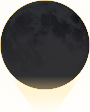 Luna y haz de luz